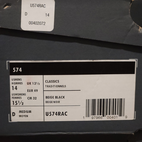 New Balance 574 Size 14 Mens U574RAC - Picture 7 of 7